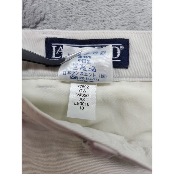 Lands End High Rise Tapered Chino Pant Size 10 Beige Cotton Casual Office Preppy - Picture 6 of 11